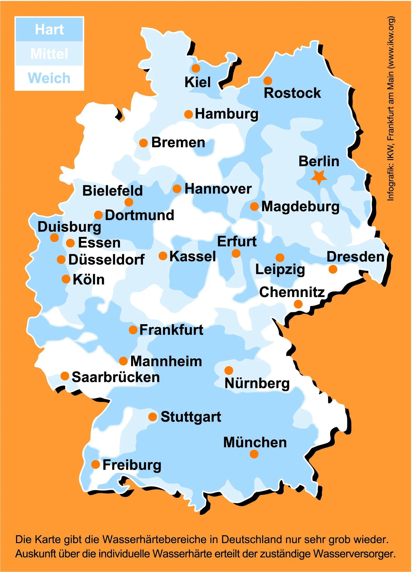 Wasser‑Härtebereiche in Deutschland